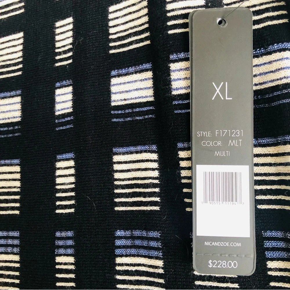 NIC+ZOE Black and Gray Striped Midi Dress NWT - Picture 9 of 15